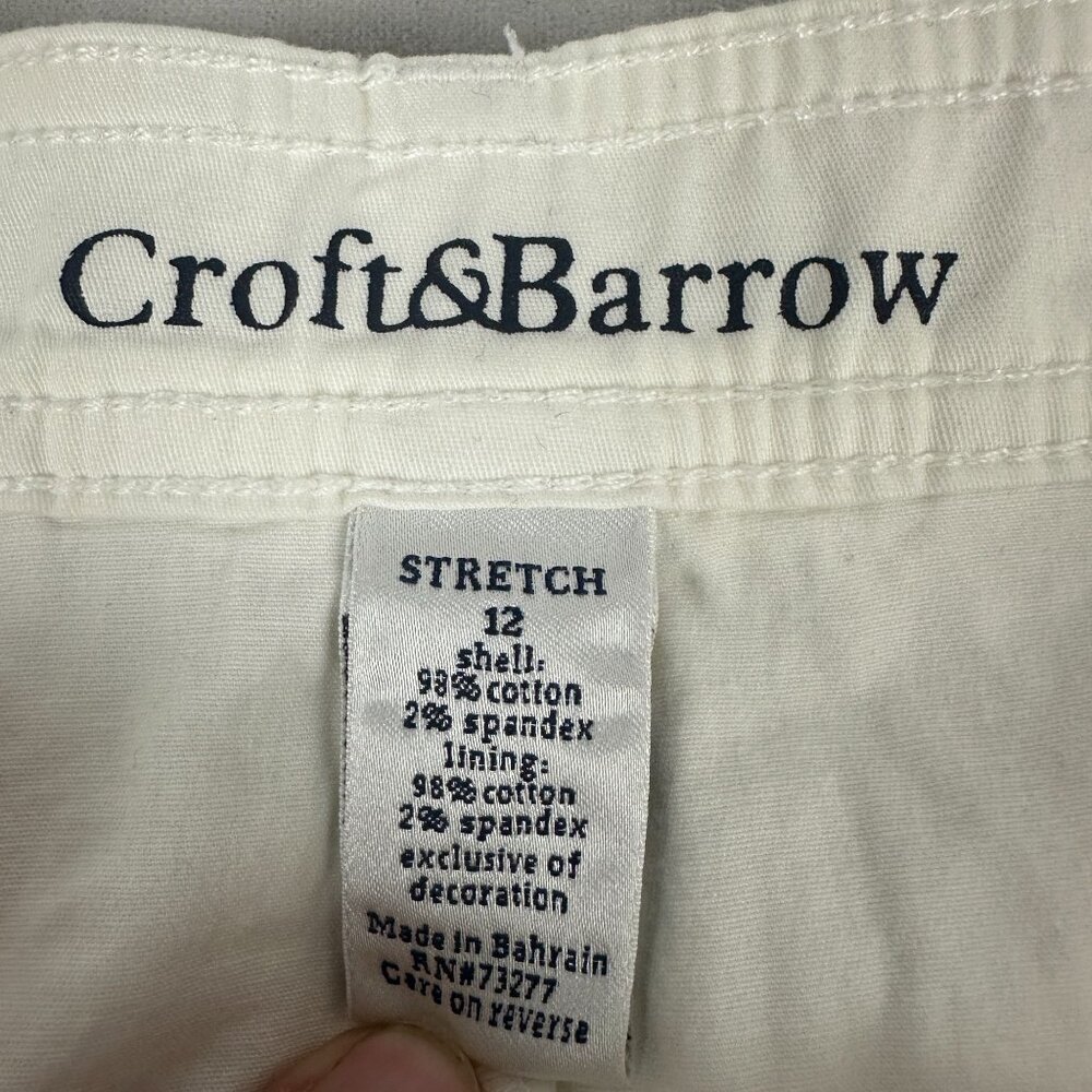 Croft & Barrow Womens White Classic Fit Skort Blue Embroidered Floral Size 12 - Picture 4 of 7